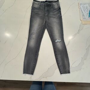 Kut from the Kloth Charcoal Distressed Skinny Jeans
